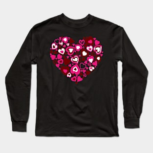 Valentine heart made of hearts Long Sleeve T-Shirt